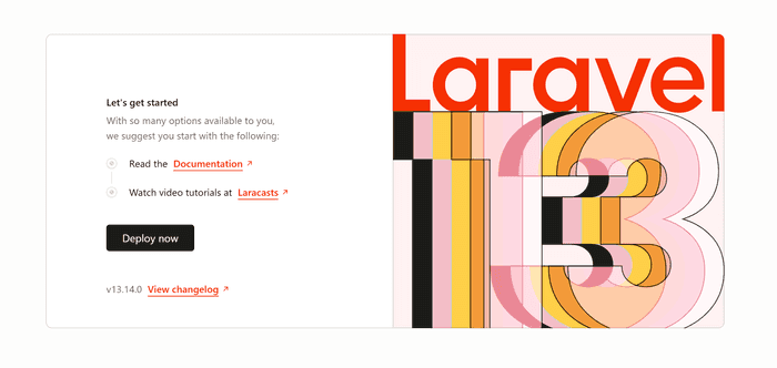 Laravel13 Welcomeページ
